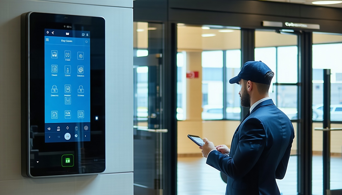 A high-tech access control system with a security